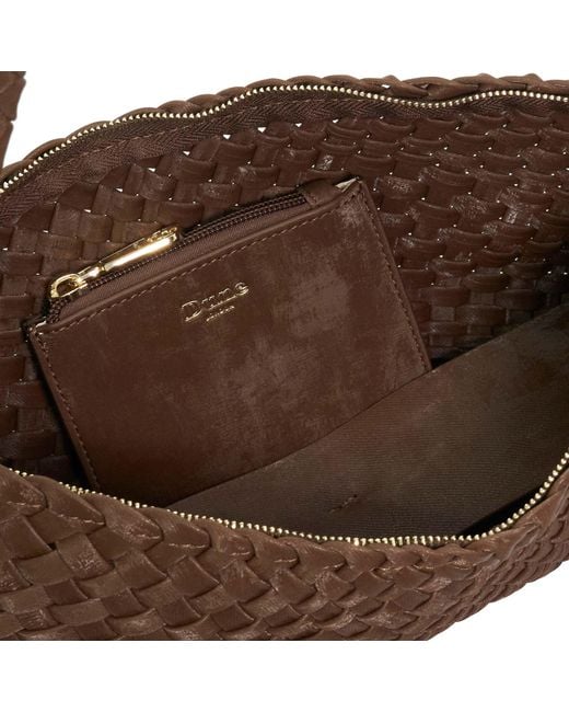 Dune Brown Deliberating Woven East-West Shoulder Bag