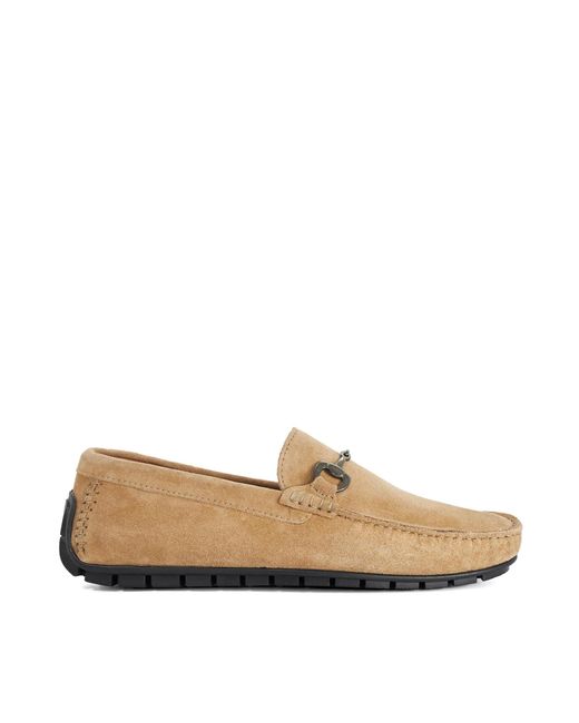 Dune Natural Brackon Wf Suede Snaffle Trim Moccasins for men
