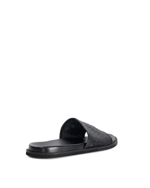 Dune Black Ivar Woven Leather Slider Sandal for men