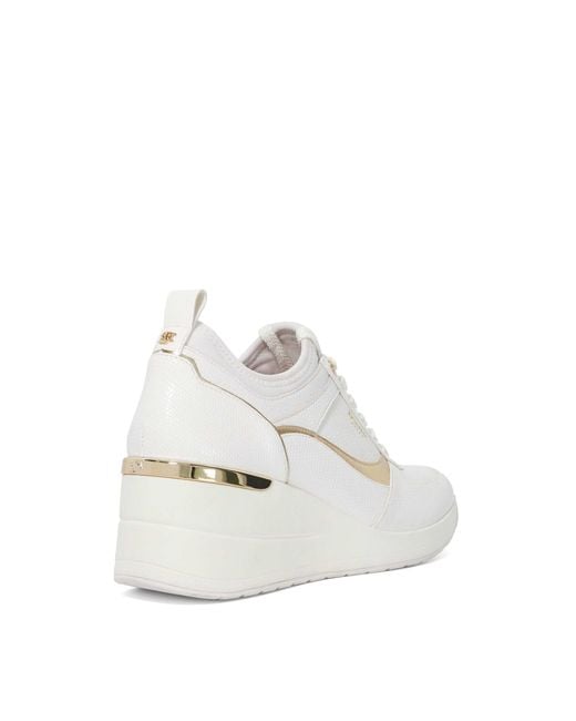Dune White Elarah Flatform Trainers