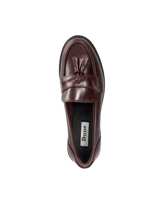 Dune Brown Gracelyn Leather Tassel Trim Chunky Loafers