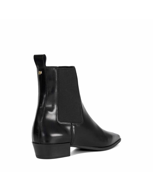 Dune Black Parkas Chisel Toe Low Heel Chelsea Boots