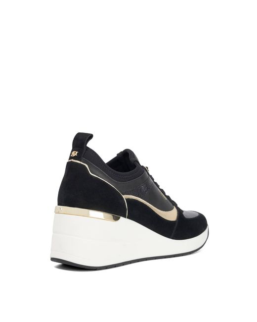 Dune Blue Elarah Flatform Trainers