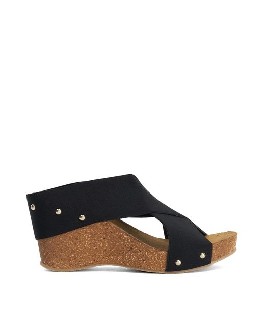 Dune Blue Krossleys Open Toe Wedge Sandals