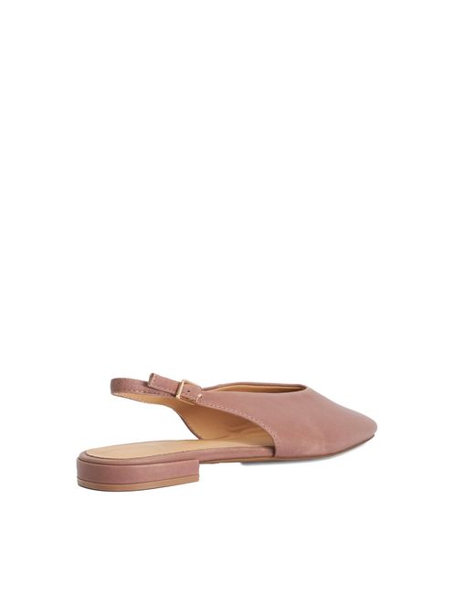 Dune Pink Heartbeat Leather Slingback Ballet Flats