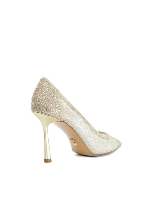Dune Metallic Cristelle Mesh Embellished Court Shoes