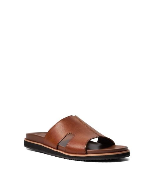 Dune Brown Insight Leather Sandals for men
