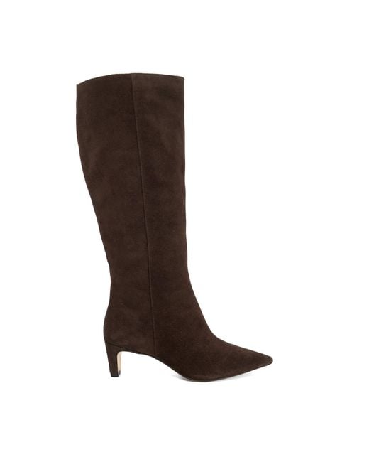 Dune Brown Wf Smoulder Heeled Knee-High Boots