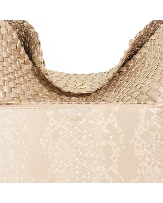 Dune Natural Deliberate L Woven Shoulder Bag