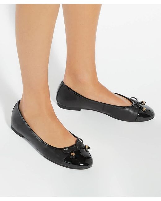 Dune Black Wf Hallo Wide Fit Charm-Detail Ballet Shoes