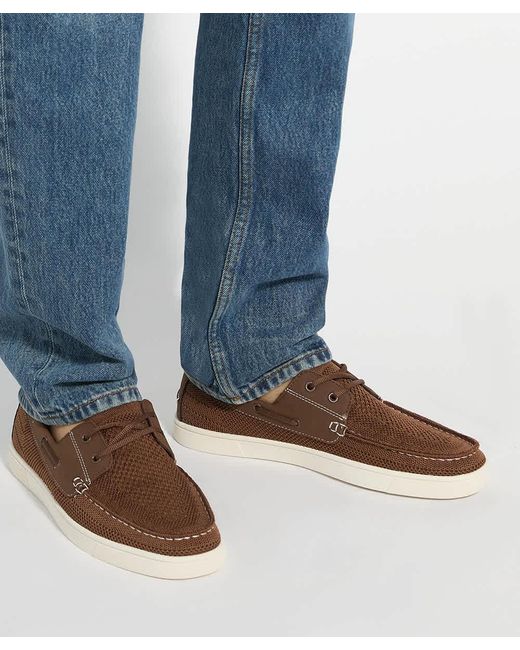 Dune Brown Blaizerss Knitted Boat Shoes for men