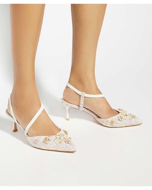 Dune Multicolor Wf Dyana Floral Emellished Boucle Open Courts