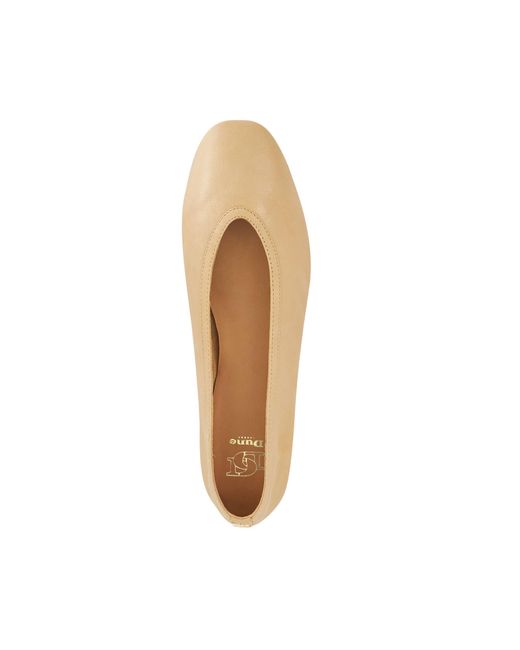 Dune Natural Hetta Leather Ballet Flats