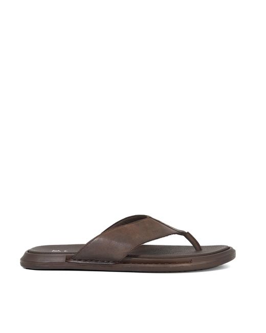 Dune Brown Inside Leather Toe Post Sandals for men