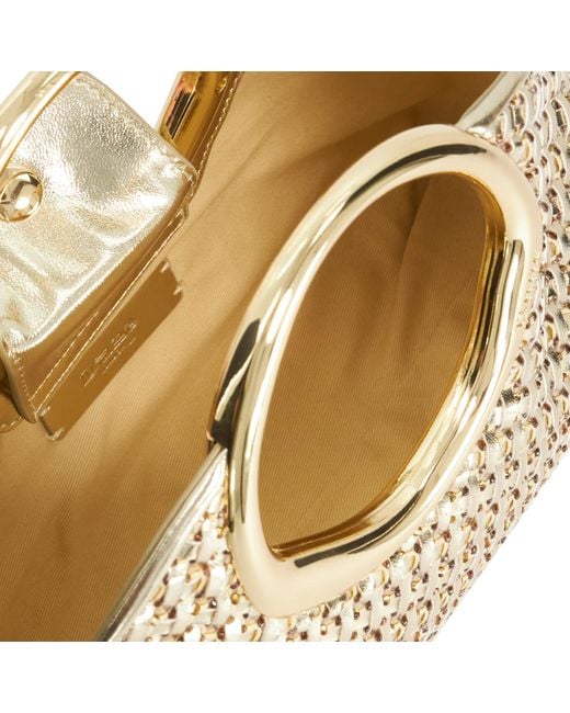Dune Metallic Earning Handle Woven Bag