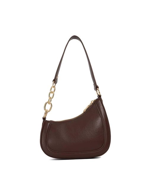 Dune Brown Direction Chain Detail Shoulder Bag