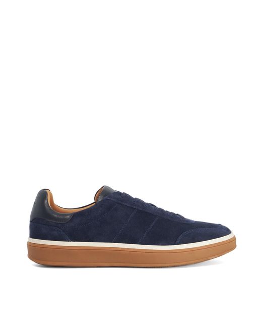 Dune Blue Tony Suede Lace-Up Trainers for men