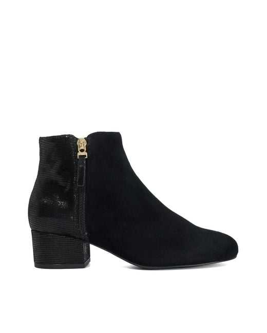 Dune Blue Pipsi Heeled Ankle Boots