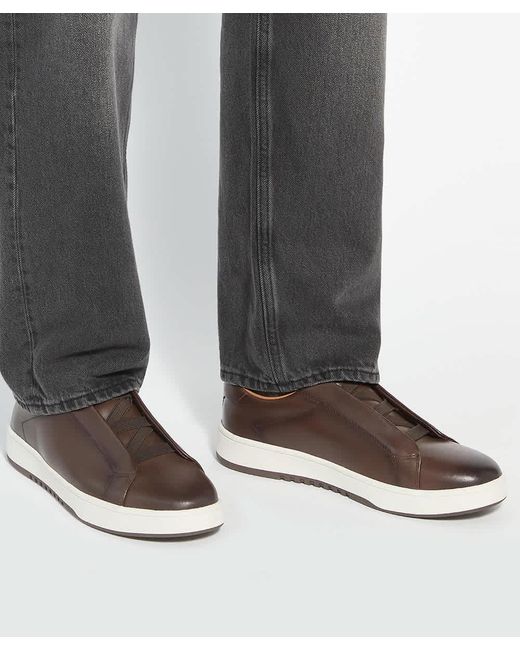 Dune Brown Troys Troys Lace-Less Cupsole Trainers for men