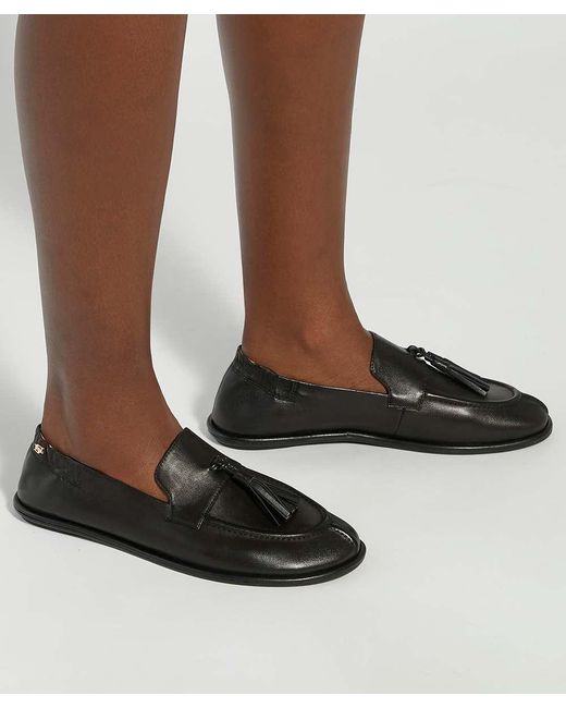 Dune Black Grounding Suede Round Toe Tassel Loafers