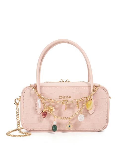 Dune Pink Song Charm Chain Bag Top Handle Bag