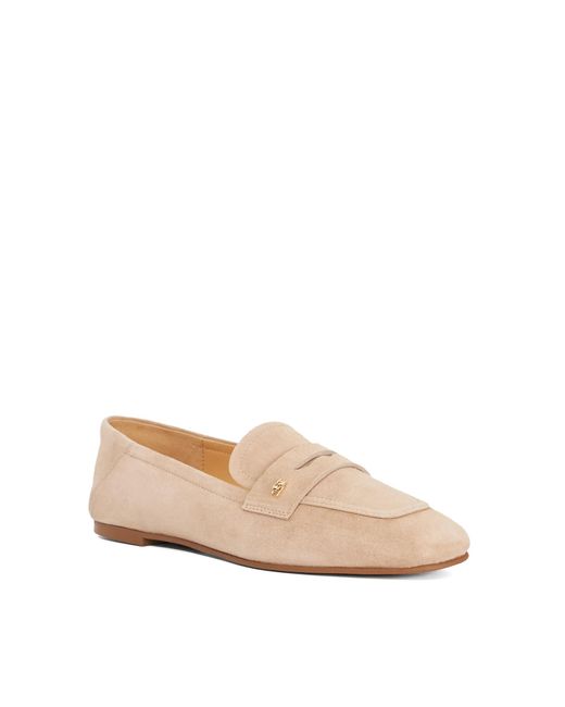 Dune Pink Glances Leather Crush Back Logo Penny Loafers