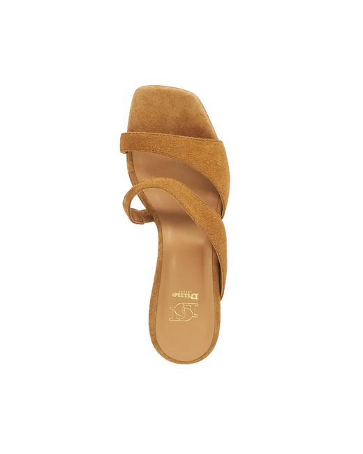 Dune Brown Jaeda Suede Block Heel Mules