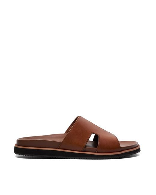 Dune Brown Insight Leather Sandals for men