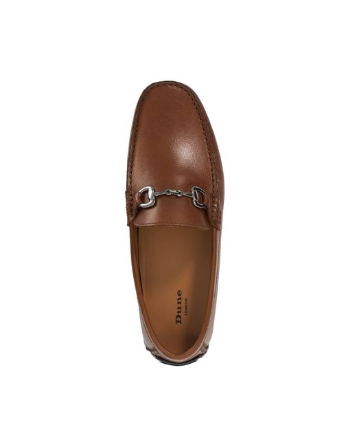 Dune Brown Brackon Snaffle Trim Suede Loafers for men