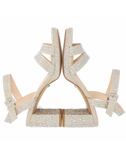 Dune Metallic Manifesting Block Heel Sandals