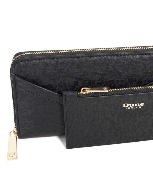 Dune Black Kelbey Crossover Detail Zip Around Purse