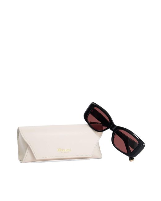 Dune Purple Goal Slim Rectangular Sunglasses
