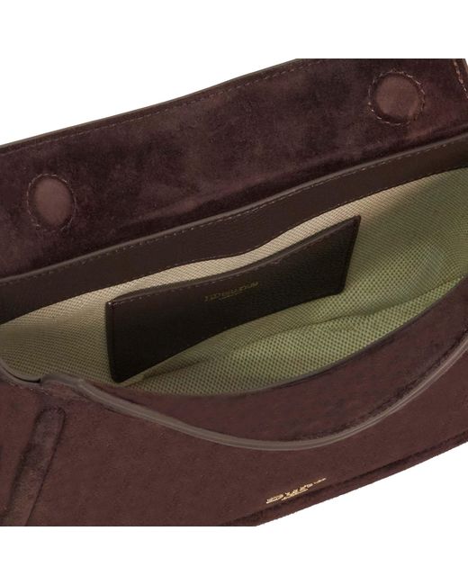 Dune Brown Dependent T Suede Shoulder Bag