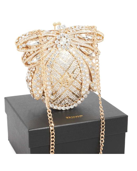 Dune Metallic Eaden Bug Diamante Embellished Clutch