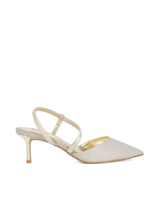 Dune White Charming Embellished Court Shoes