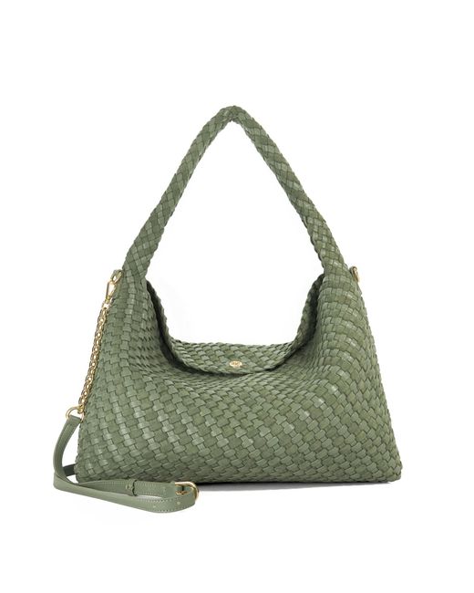 Dune Green Deliberate L Woven Shoulder Bag