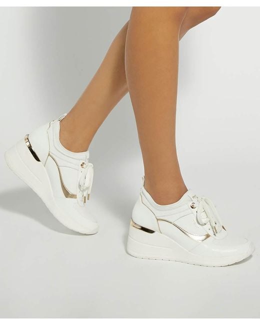 Dune White Elarah Flatform Trainers