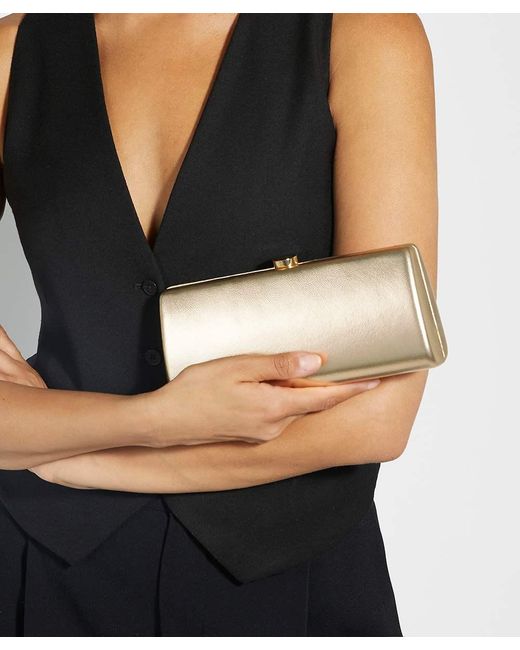 Dune Natural Belinda Textured Cross Body Clutch Bag