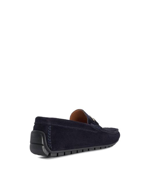 Dune Blue Brackon Snaffle Trim Suede Loafers for men