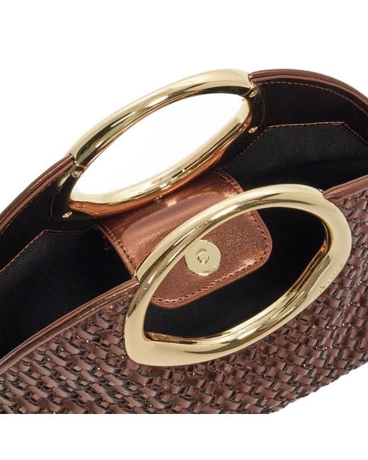 Dune Brown Earning Handle Woven Bag