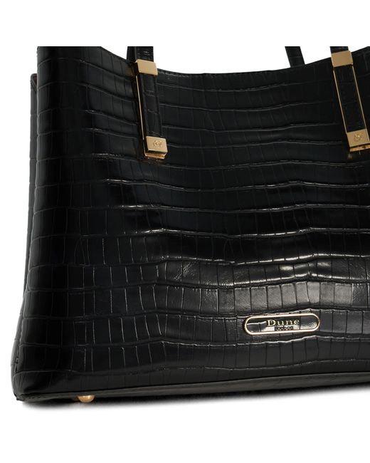 Dune Black Dorry Branded Hardware Tote Bag