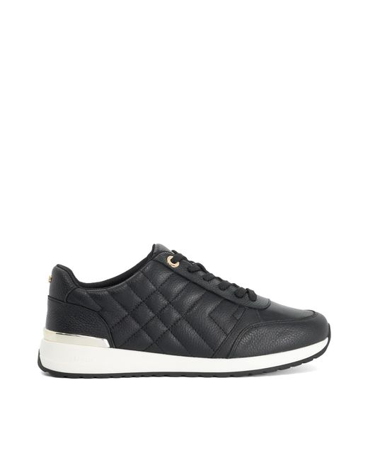 Dune Blue Evelie Quilted Low-Top Trainers