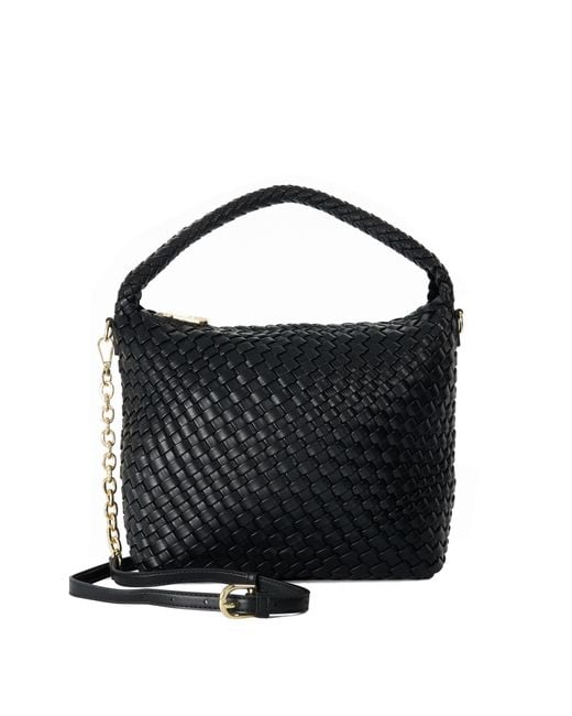 Dune Black Deliberate M Woven Shoulder Bag