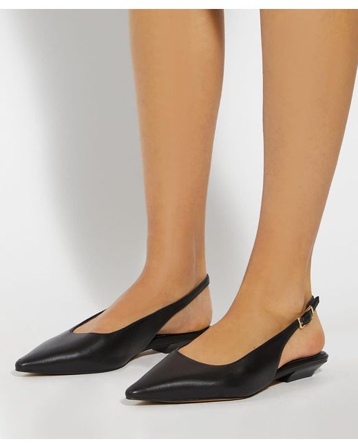 Dune Black Hostess Suede Sling Backs