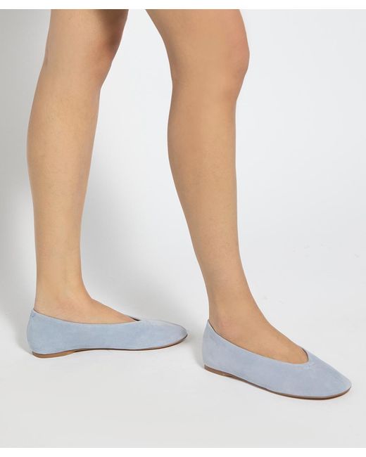Dune Blue Highcut Ballet Flats