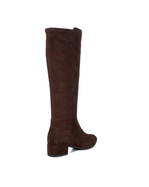 Dune Brown Tayla Stretch Knee-High Boots