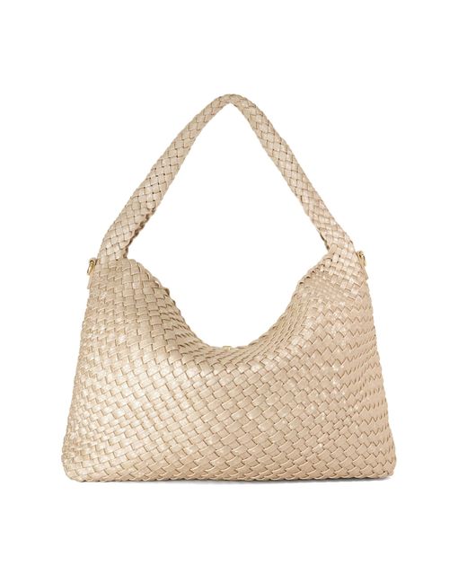 Dune Natural Deliberate L Woven Shoulder Bag