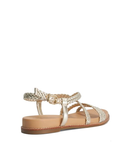 Dune Brown Laite Braided Flat Sandals
