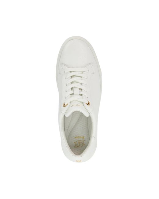 Dune White Evienne Leather Lace-Up Chunky Trainers