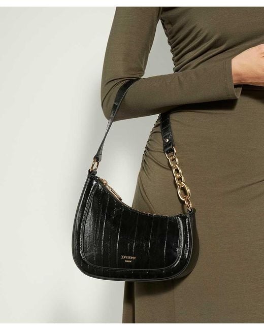 Dune Black Direction Chain Detail Shoulder Bag